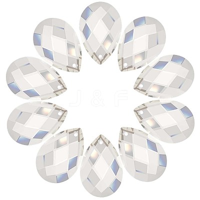 10Pcs Transparent Glass Pendants GLAA-SP0001-45A-1
