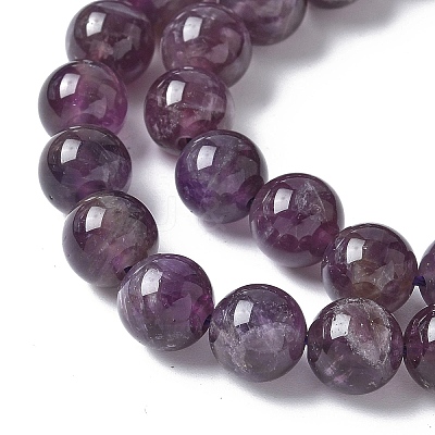 Natural Amethyst Beads Strands G-M445-8MM-01D-1