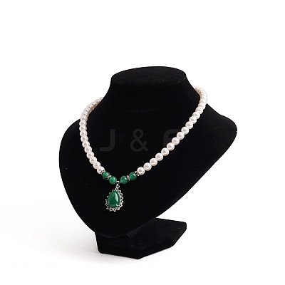 Bust Plastic Covered with Velvet Necklace Display Stands NDIS-L006-01B-1