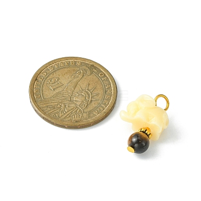 Opaque Resin and Natural Mixed Stone Pendants PALLOY-JF01765-01-1
