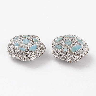 Handmade Polymer Clay Rhinestone Beads RB-C001-03A-1