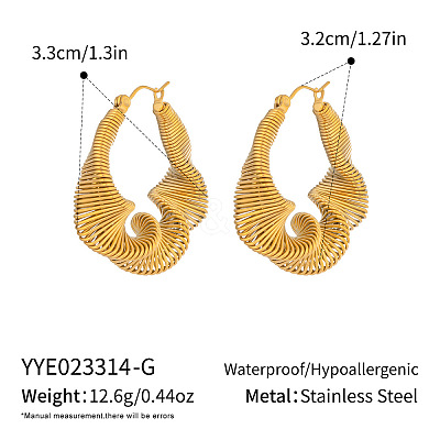 Twist 304 Stainless Steel Hoop Earrings JE2678-1-1