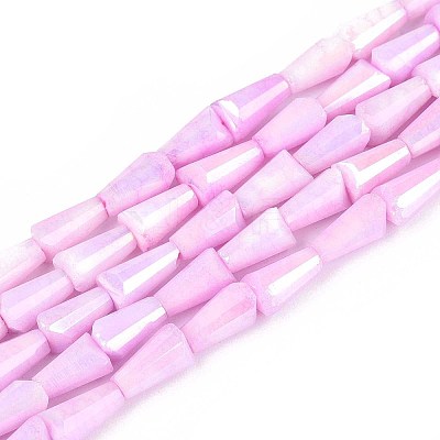 Anti-Tarnish Electroplate Glass Beads Strands GLAA-T025-27G-1
