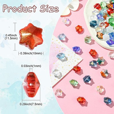 100Pcs 9 Colors Transparent Glass Beads GLAA-CJ0002-53-1