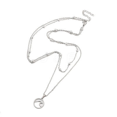 Stainless Steel Pendants Necklaces LS-NJEW-U003-01D-P-1