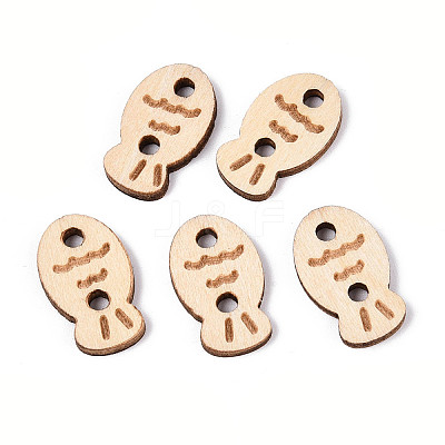 Fish Wood Buttons BUTT-T013-15B-1