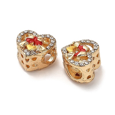 Alloy Enamel European Beads FIND-Q115-08G-1