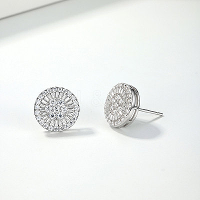 925 Sterling Silver Pave Moissanite Stud Earrings for Women MB9290-1