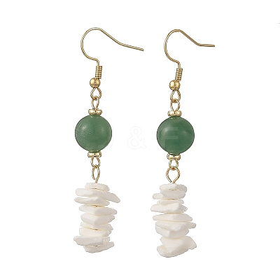 Natural Sea Shell Square Heishi Beads Dangle Earrings and Bracelets SJEW-JS01388-1