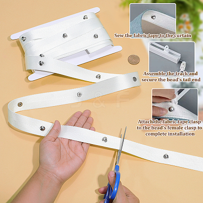 1Pc Cloth with Stainless Steel Wave Fold Curtain Tape FIND-PH0060-17B-1