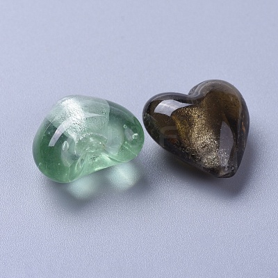 Handmade Silver Foil Glass Beads X-SLH20MMY-1-1