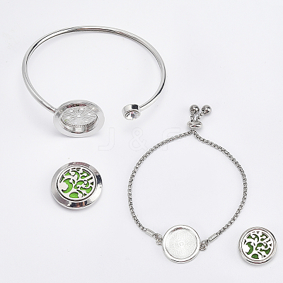 1Pc Stainless Steel Open Cuff Bangles BJEW-SC0001-55B-1