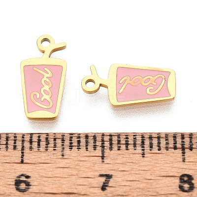 304 Stainless Steel Enamel Charms STAS-T065-66G-02-1