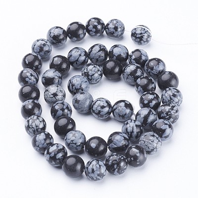 Natural Snowflake Obsidian Beads Strands X-GSR009-1
