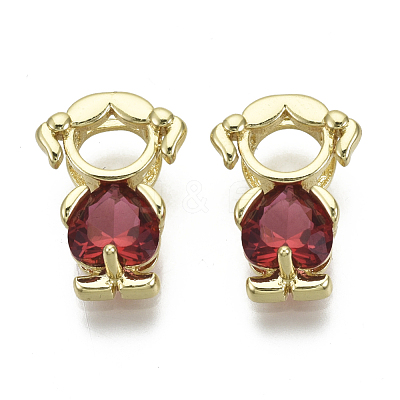 Brass Cubic Zirconia Pendants ZIRC-N039-035-NF-1