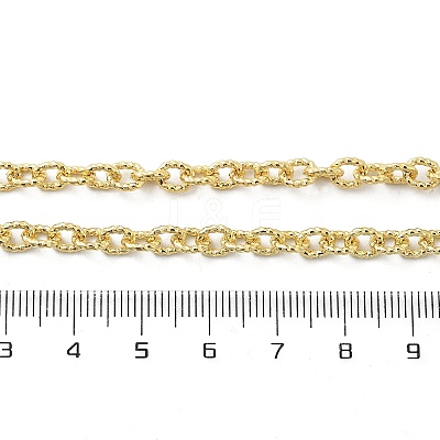 Brass Textured Cable Chain Necklaces NJEW-A042-12G-02-1