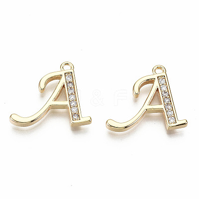 Brass Micro Pave Clear Cubic Zirconia Pendants LS-KK-S360-053A-NF-1
