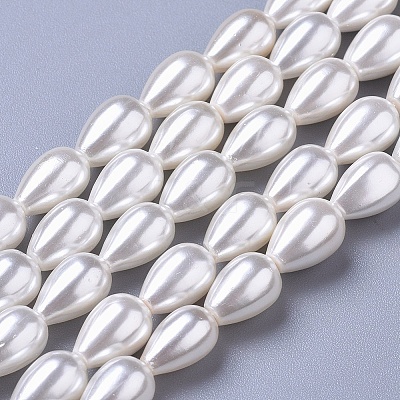 Polished Shell Pearl Beads Strands BSHE-L042-A02-1