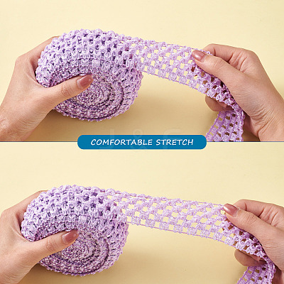 2 Rolls 2 Sizes Polyester Elastic Ribbon EW-TA0001-02E-1