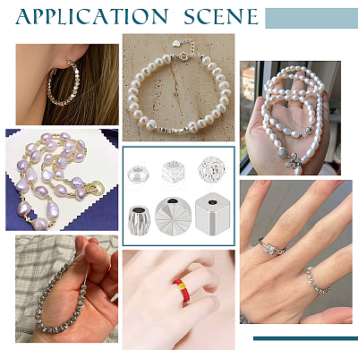 60Pcs 6 Styles Rack Plating Brass Spacer Beads KK-PH0006-89-1