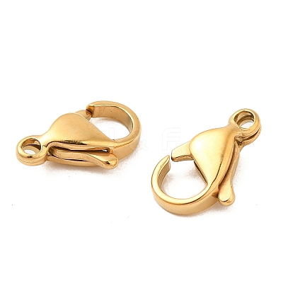 Ion Plating(IP) 304 Stainless Steel Lobster Claw Clasps X-STAS-AB12-G-01-1