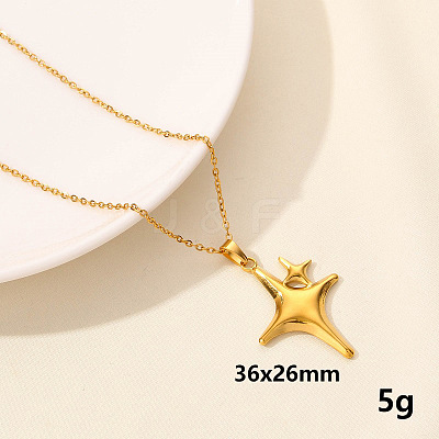 Vintage 304 Stainless Steel Star Pendant Necklaces ZQ4868-12-1