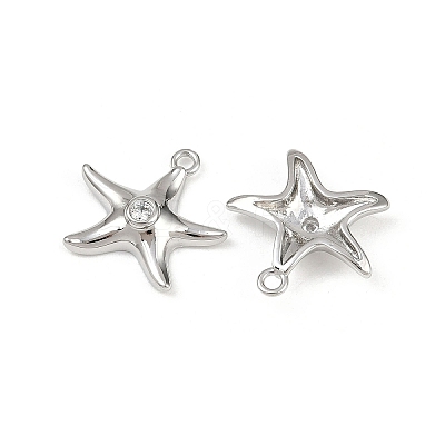 Brass Micro Pave Cubic Zirconia Charms KK-G535-05B-P-1