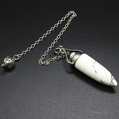 Natural Howlite Bullet Dowsing Pendulum Big Pendants PW-WG2823D-08-1