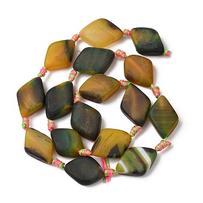Natural Banded Agate Beads Strands G-B177-C03-01-1