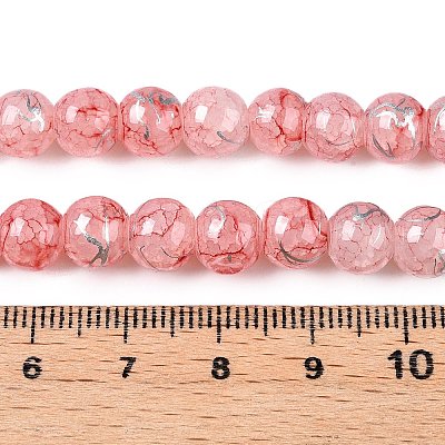 Drawbench Crackle Glass Beads Strands GLAA-N006-8mm-10-1