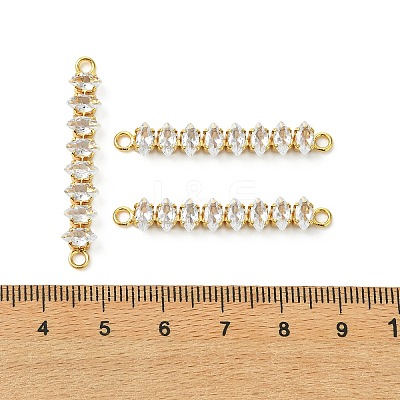 SHEGRACE Brass Pave Clear Cubic Zirconia Connector Charms XGRQ3P401-642G-1