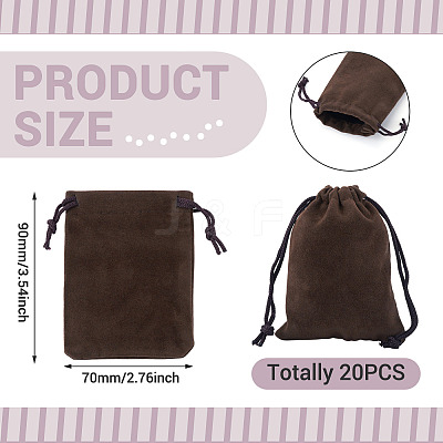 20Pcs Rectangle Velvet Drawstring Pouches TP-TA0001-04B-1