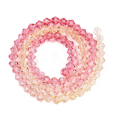 Gradient Color Baking Paint Glass Bead Strands LS-DGLA-A039-T4mm-A02-1