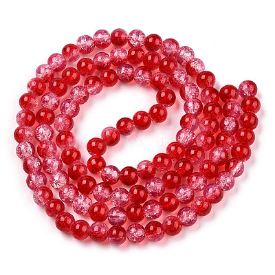 Transparent Crackle Baking Paint Glass Beads Strands X1-DGLA-T003-01A-08-1