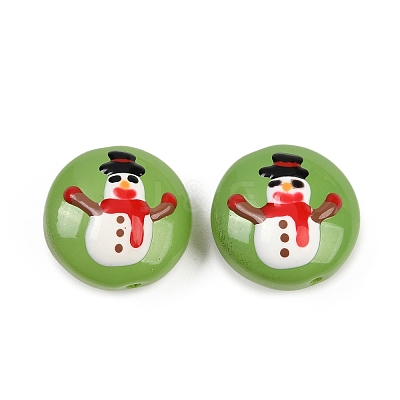 Christmas Handmade Lampwork Enamel Beads LAMP-C020-03H-1