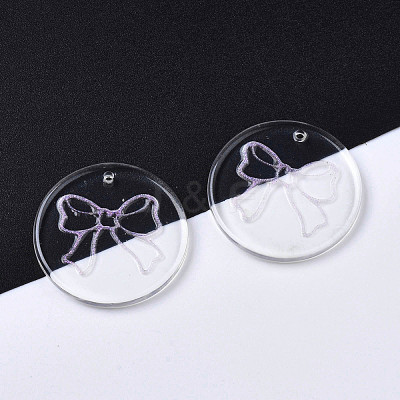 Transparent Resin Pendants RESI-N030-006C-1