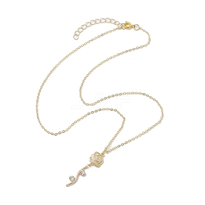 Brass Flower Pendant Necklace NJEW-JN04704-1