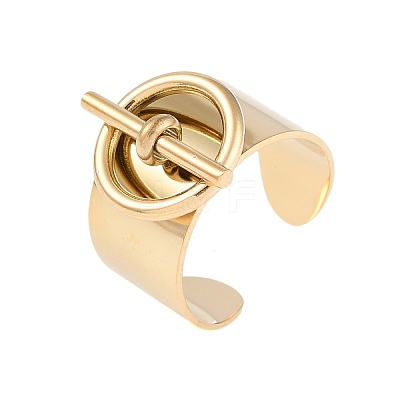 304 Stainless Steel Circular & Rod-shaped Open Cuff Rings RJEW-C095-01G-1