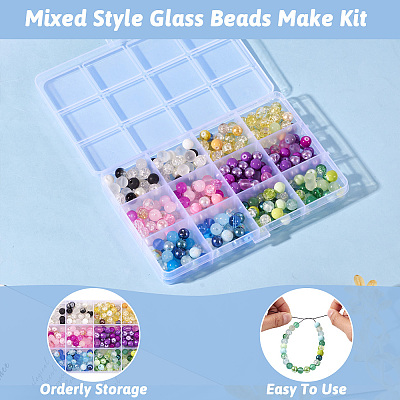 360Pcs 6 Colors Glass Beads GGLA-TA0002-07-1