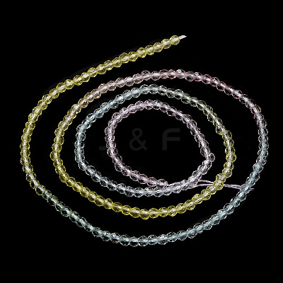 Transparent Gradient Color Glass Beads Strands GLAA-G101-2mm-17-1