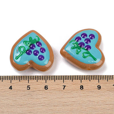 Handmade Heart Lampwork Beads Strands LAMP-P069-04A-03-1