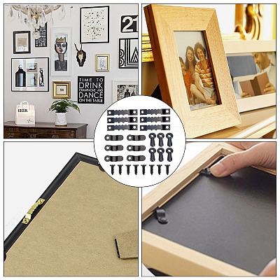120Sets 3 Style Iron Picture Frame Turn Button AJEW-GF0004-47-1