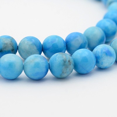 Natural Gemstone Dyed Round Bead Strands G-P070-42-6mm-1