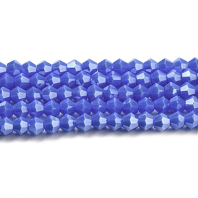 Opaque Solid Color Electroplate Glass Beads Strands EGLA-A039-P4mm-A11-1
