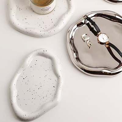 Cloud Shape Porcelain Tray AJEW-WH0326-62-1