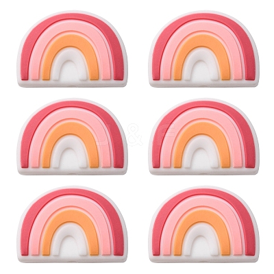 6Pcs Food Grade Eco-Friendly Silicone Focal Beads SIL-YW0001-04D-1