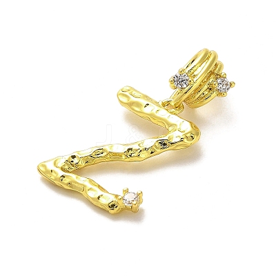 Rack Plating Brass Micro Pave Cubic Zirconia European Dangle Charms KK-L210-015G-Z-1