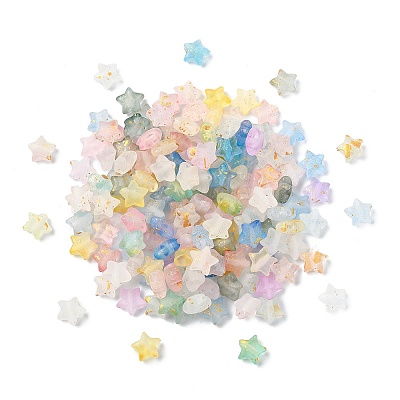 200Pcs Frosted Acrylic Beads FACR-CJ0001-19-1