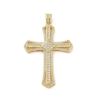 Golden Brass Micro Pave Cubic Zirconia Pendants KK-A209-04E-G-1