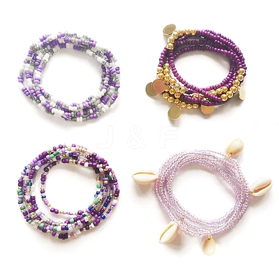 Plastic Waist Belts Seed Bead Chain AJEW-WH20059-39F-1